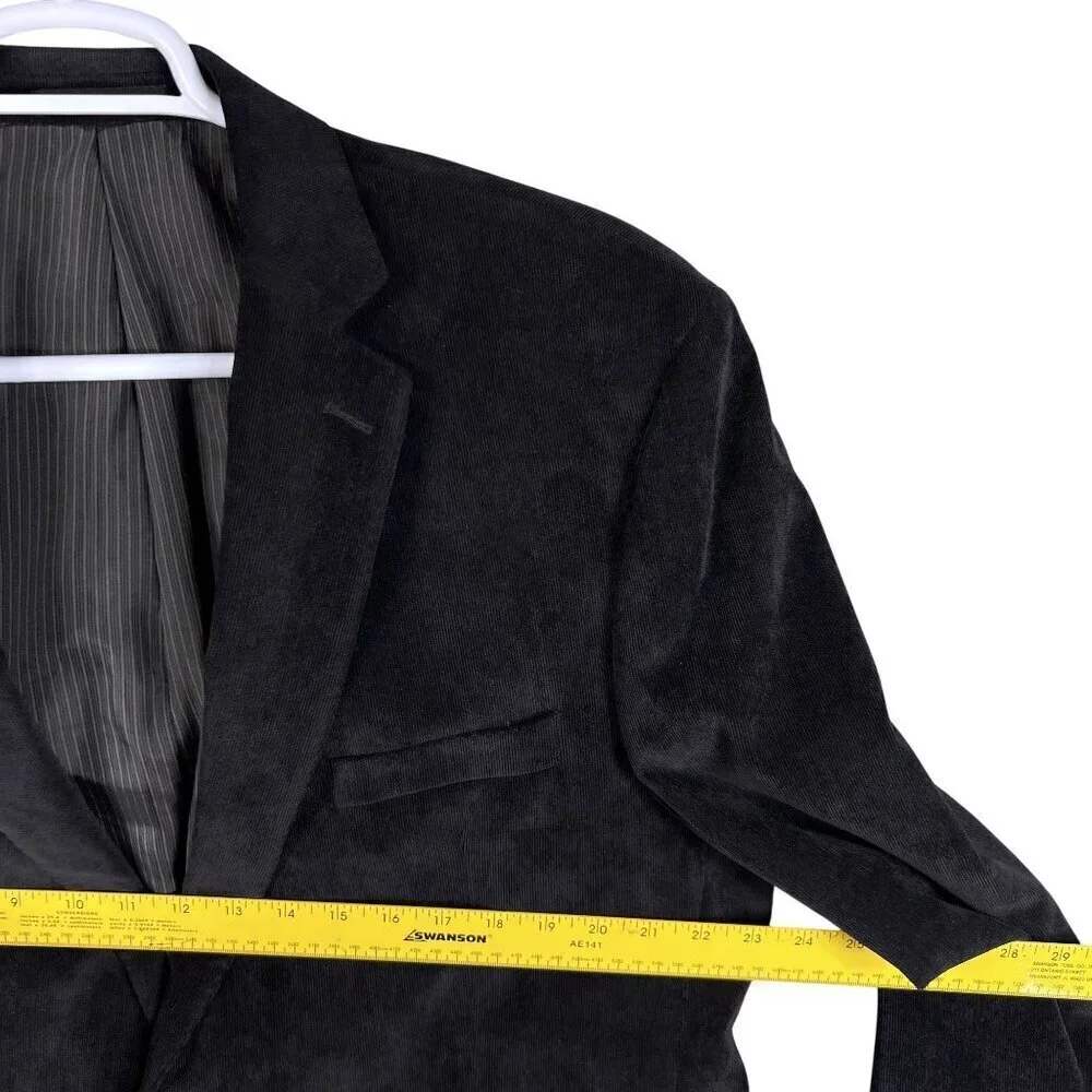 Calvin Klein Mens 46R Black Corduroy Blazer Sport Coat Double Vented Holiday